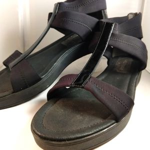 Donald J Pliner Black Patent T-Strap Wedge